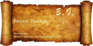 Becza Ibolya névjegykártya